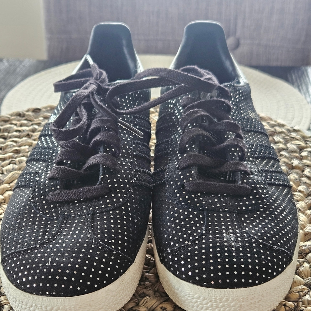 Adidas Gazelle Black and White Polka Dot Sneakers - Picture 3 of 7